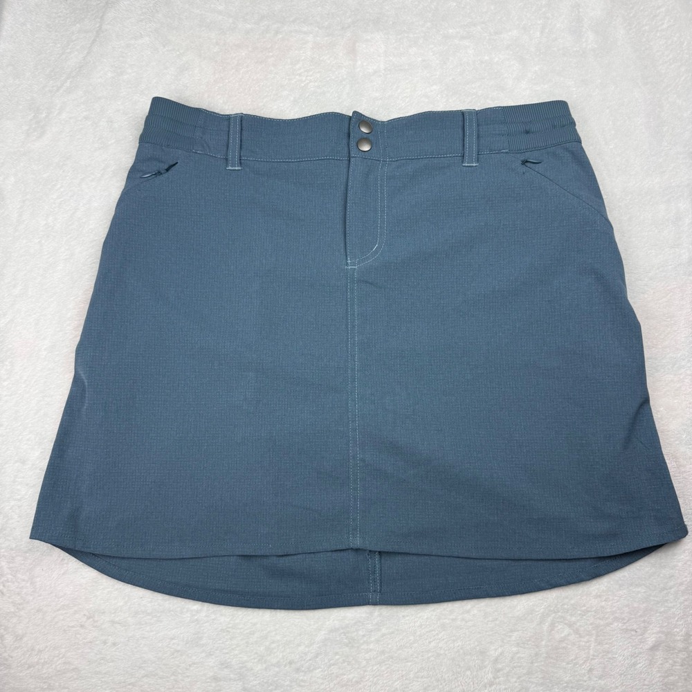 Kuhl Women Blue Grey Outdoor Hiking Skort Size 12 Zipper Pockets Trail‎ Skirt